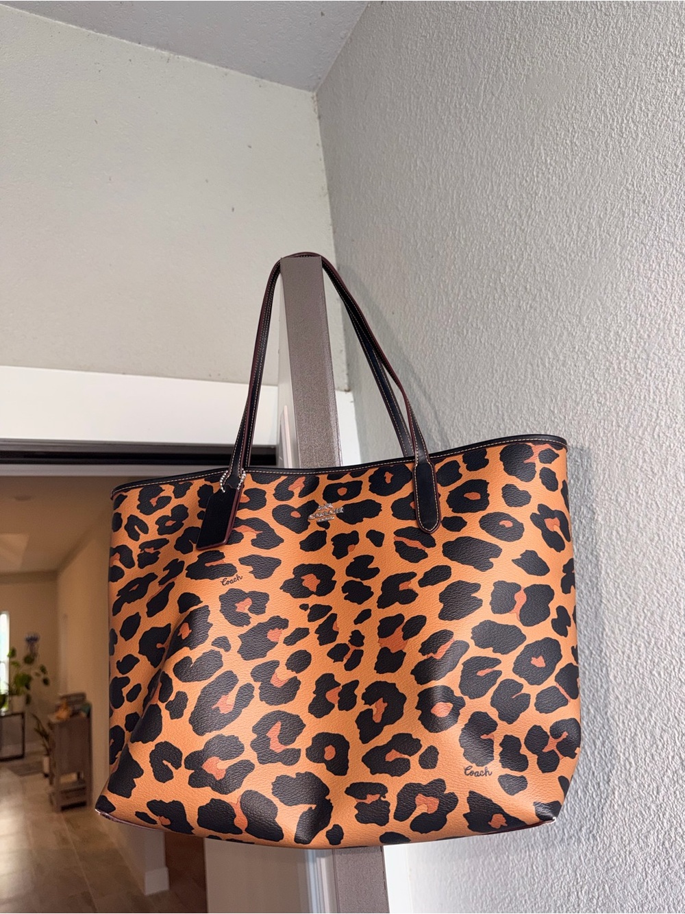 Coach City Tote with Leopard Print
